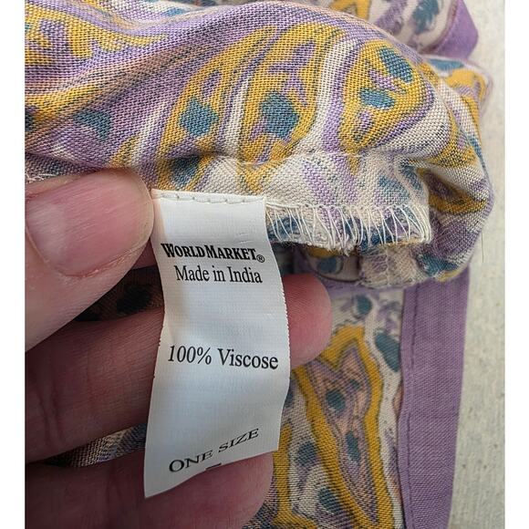 NWT World Market Purple Floral Robe One Size Pockets - Picture 5 of 6